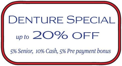 Denture Special up to 20% Off coupon at at Olympic Dental and Denture Center