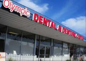 Exterior of Olympic Dental & Denture Center, Lakewood, WA.
